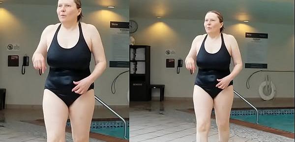 trendsSexy Grandma is Sexy at 66 in a black swimsuit